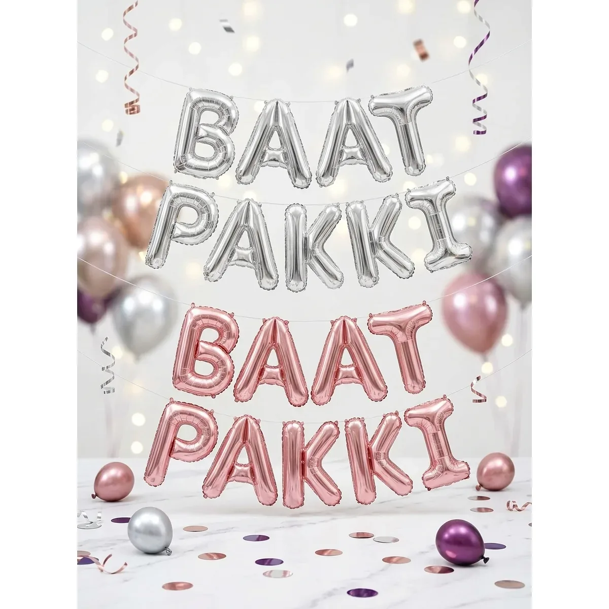 Baat Pakki Foil Balloon Banner