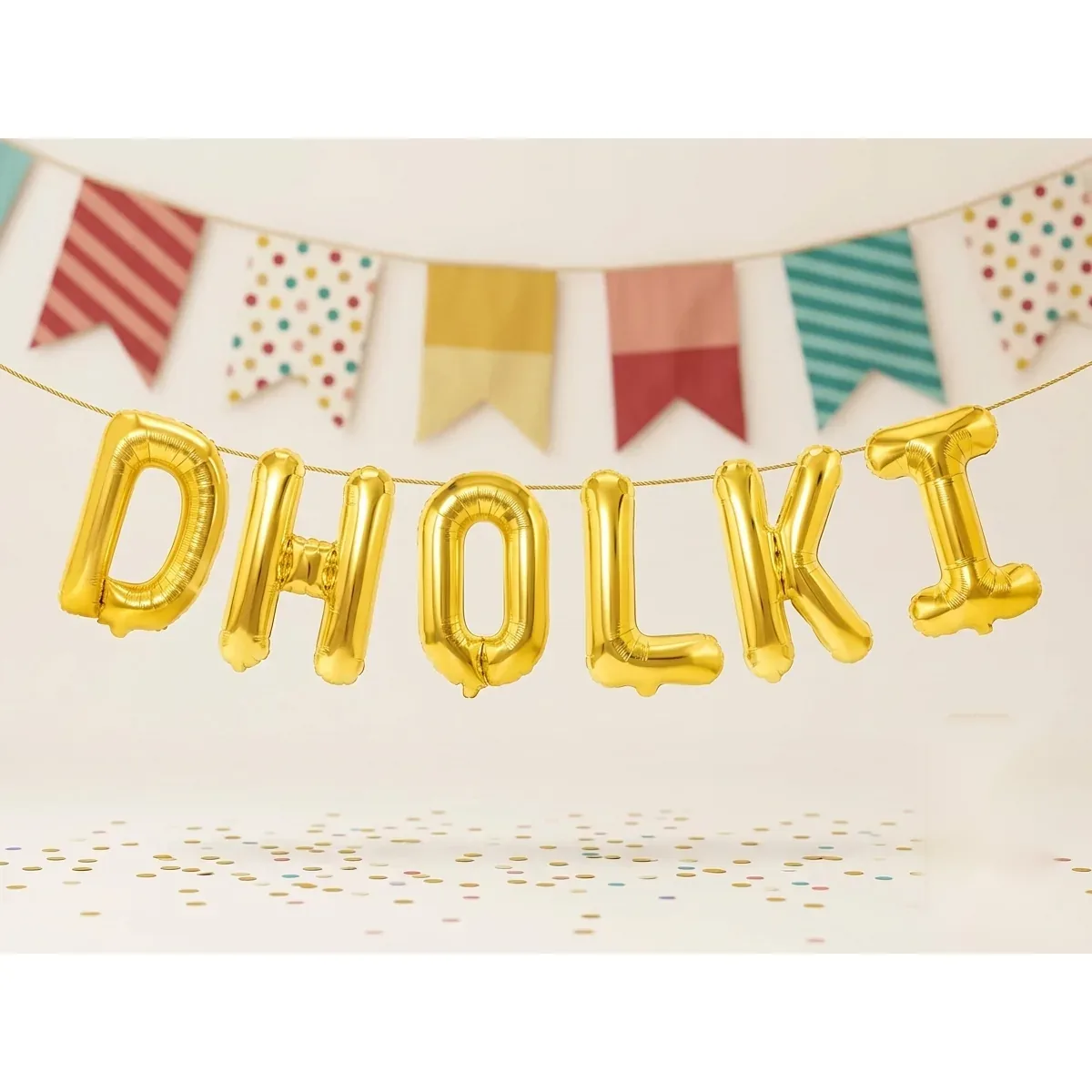 Dholki & Mehndi Foil Balloon Banner