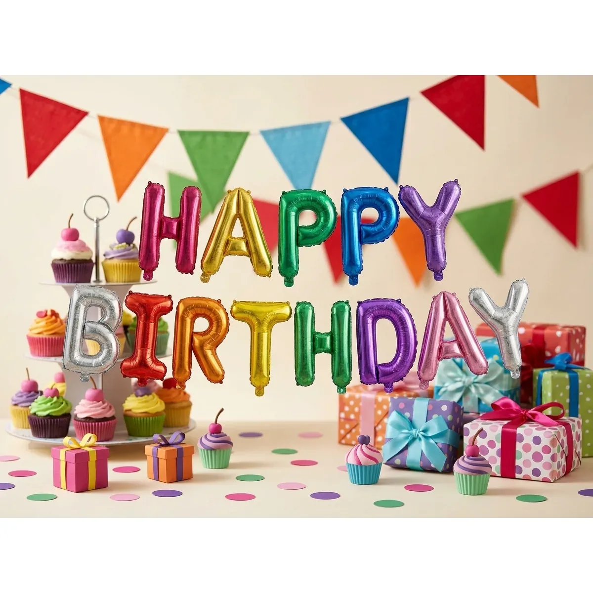 Happy Birthday Foil Balloon Banner